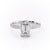 Emerald Cut Moissanite Shoulder Set Ring With Block Halo