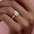 Emerald Cut Moissanite Twisted Shoulder Set Ring With Hidden Halo
