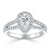 Pear Cut Moissanite Engagement Ring, Classic Halo with Split Shank