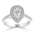 Pear Cut Moissanite Engagement Ring, Classic Halo Design