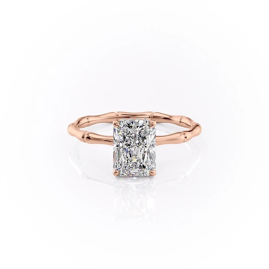 RADIANT CUT MOISSANITE RING WITH HIDDEN HALO