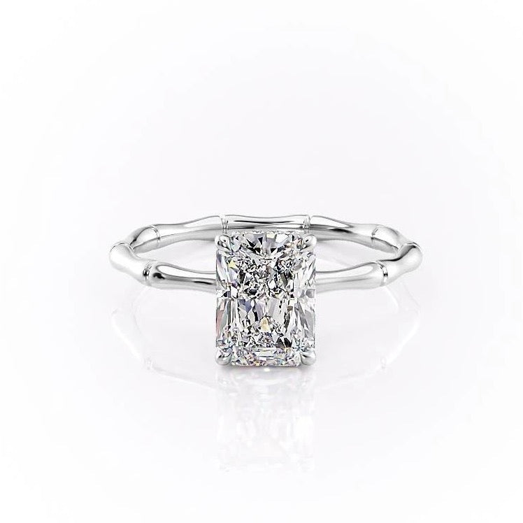 RADIANT CUT MOISSANITE RING WITH HIDDEN HALO