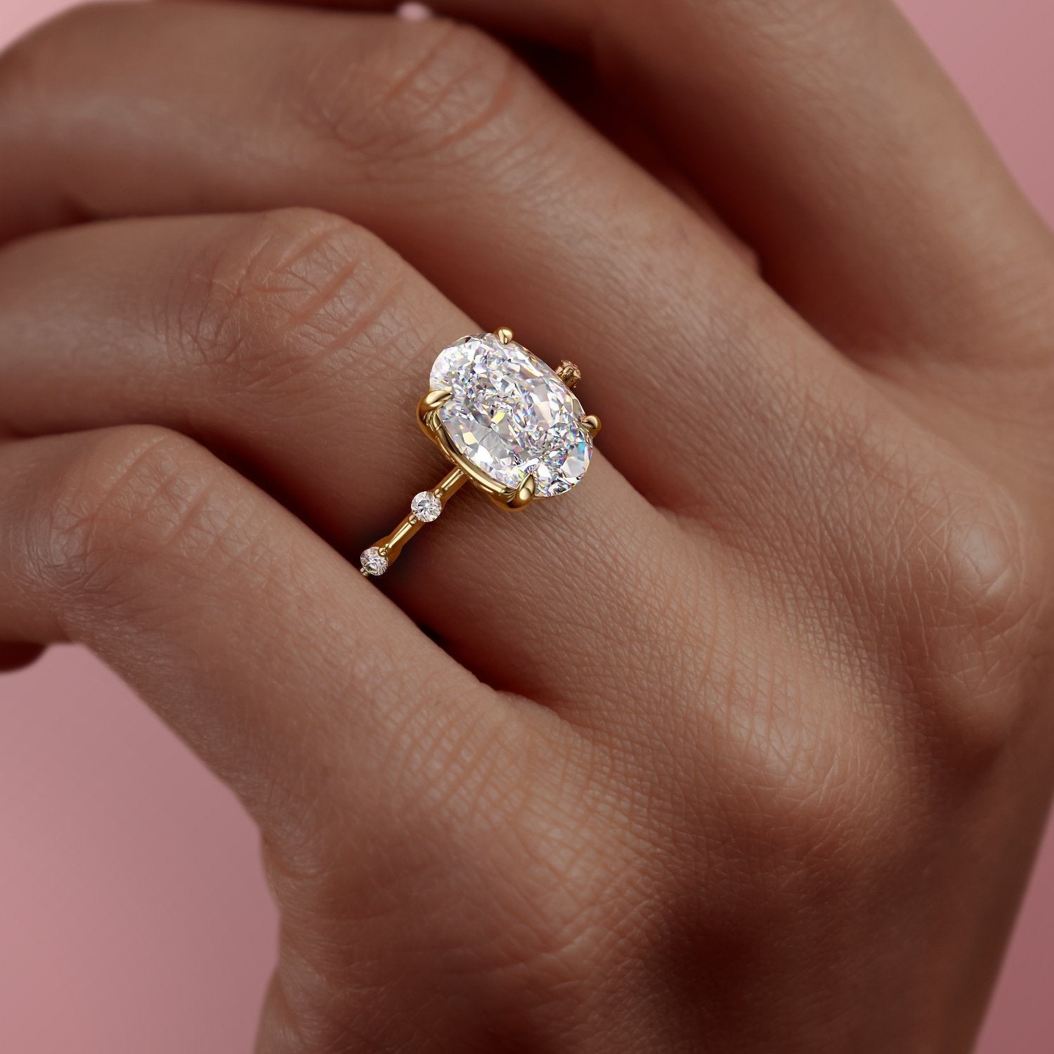 OVAL CUT MOISSANITE RING - DELICATE VINTAGE STYLE