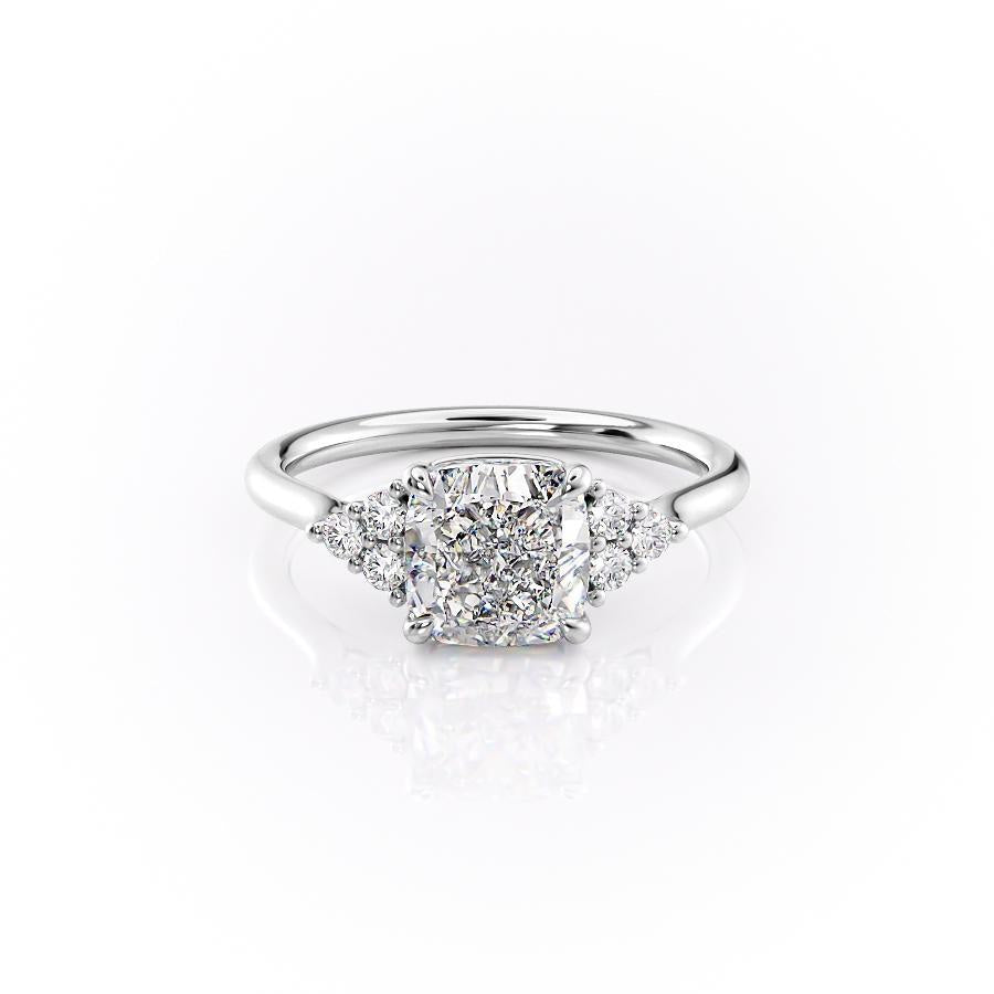 CUSHION CUT MOISSANITE WITH SIDE STONES