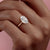 Oval Cut Moissanite Ring, Hidden Halo Design