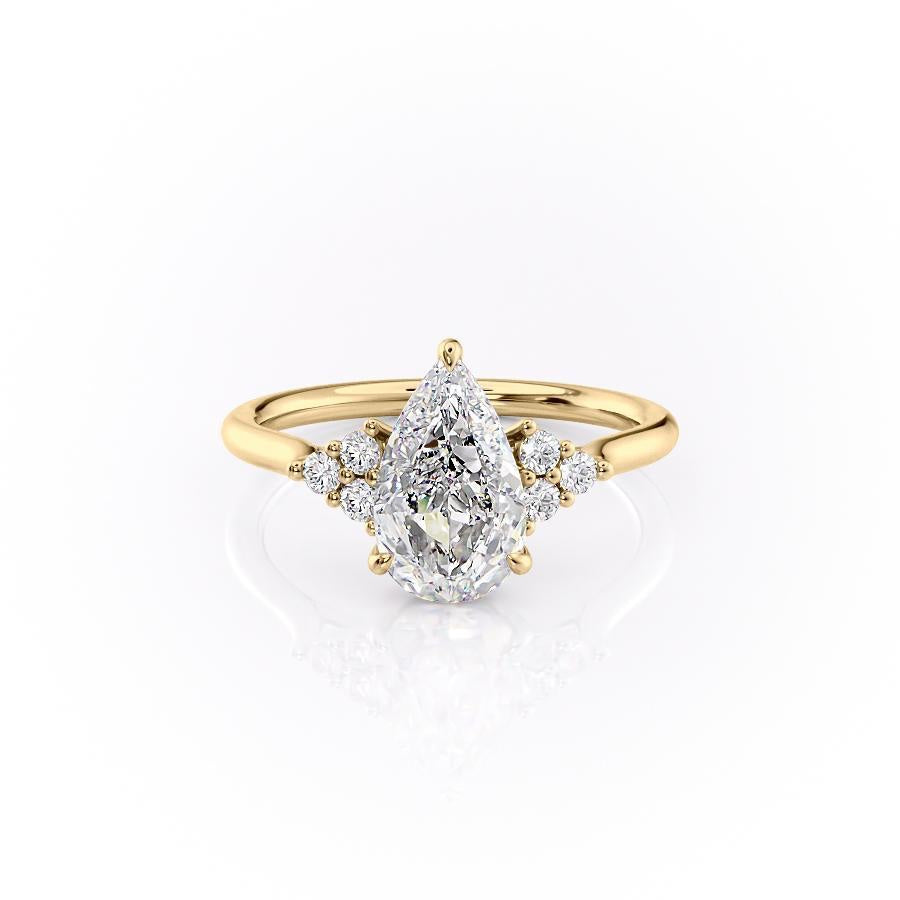 PEAR CUT MOISSANITE WITH SIDE STONES