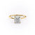 Cushion Cut Moissanite Ring, Hidden Halo Design