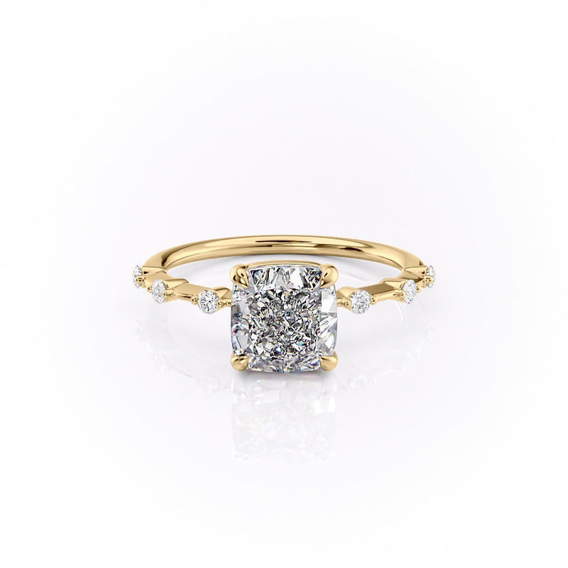 CUSHION CUT MOISSANITE RING - DELICATE VINTAGE STYLE
