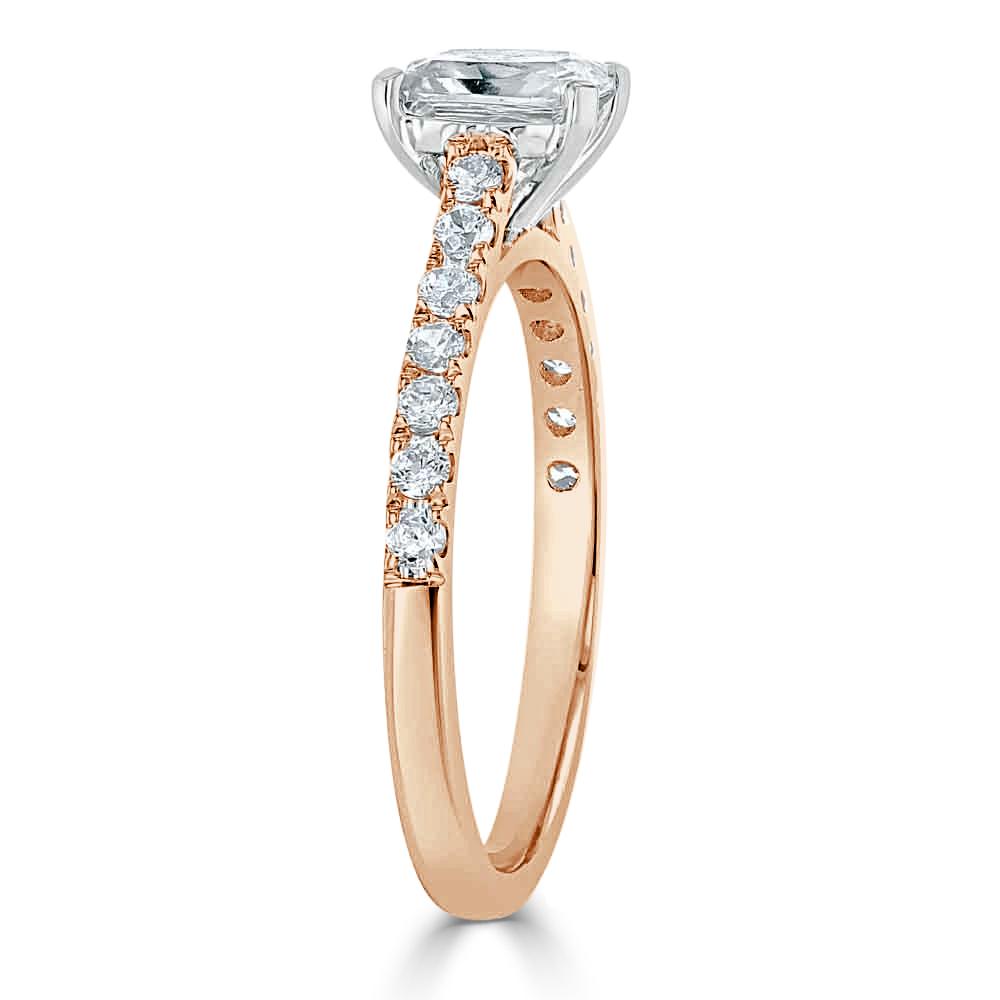Radiant Cut Moissanite Engagement Ring, Classic Style