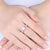 1.00ct Moissanite Engagement Ring, Shoulder Set Double Row, Sterling Silver & Platinum