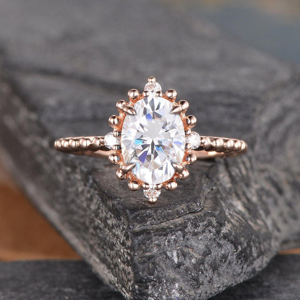 Oval Cut Vintage Inspired Engagement Ring