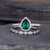Vintage Inspired Emerald Bridal Ring Set