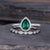 Vintage Inspired Emerald Bridal Ring Set