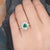 Emerald & Moissanite Cocktail Ring, Vintage Inspired