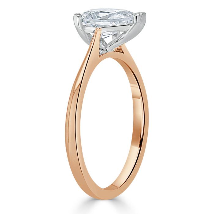 Pear Cut Moissanite Engagement Ring, Classic Style