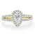 Pear Cut Moissanite Engagement Ring, Classic Halo with Split Shank