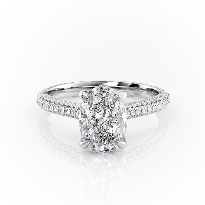 Oval Cut Moissanite Engagement Ring With Side Stones