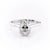 Oval Cut Moissanite Engagement Ring, Plain Band & Hidden Halo