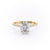 Oval Cut Moissanite Shoulder Set Ring With Hidden Halo