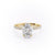 Oval Cut Moissanite Shoulder Set Ring With Block Halo