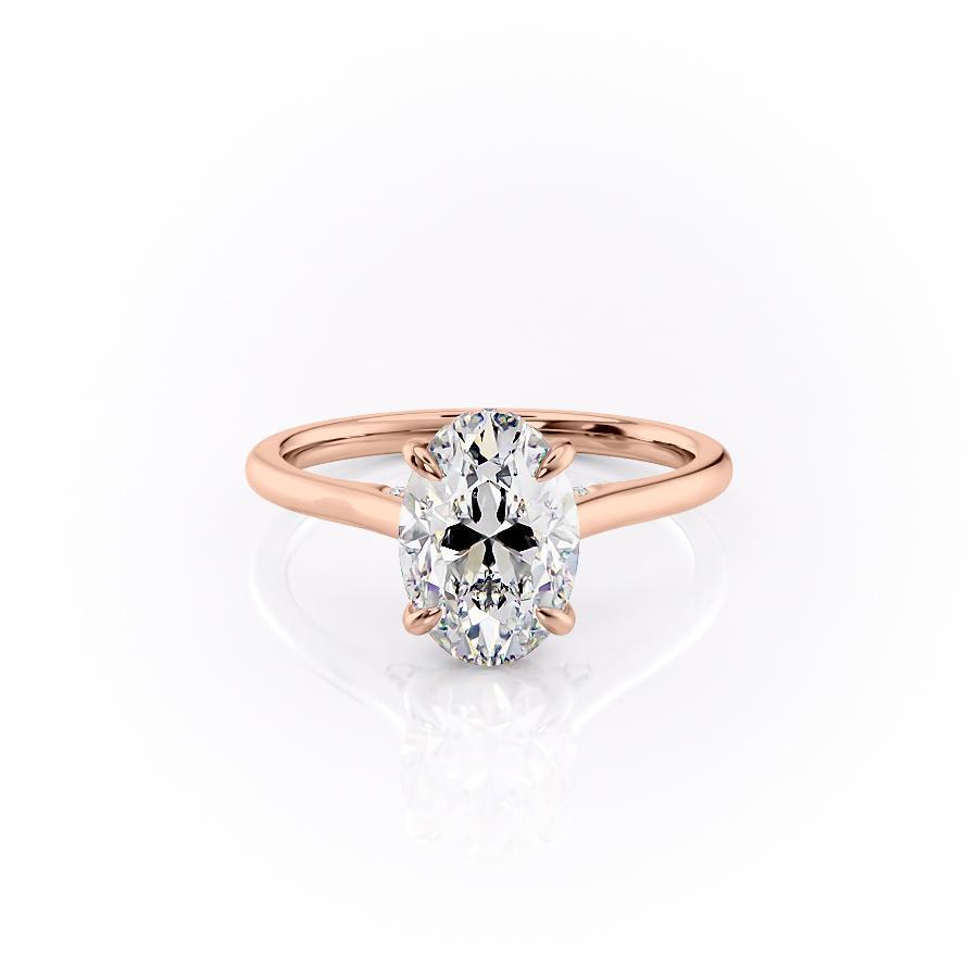 Oval halo plain best sale band