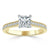 Princess Cut Moissanite Engagement Ring, Classic Style