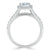 Princess Cut Moissanite Engagement Ring, Classic Halo with Split Shank
