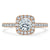Cushion Cut Moissanite Halo Engagement Ring, Tiffany Style