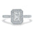 Emerald Cut Moissanite Engagement Ring, Classic Halo