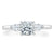 Cushion Cut Moissanite 3 Stone Engagement Ring