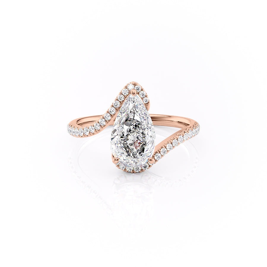 Pear Cut Moissanite Twist Ring