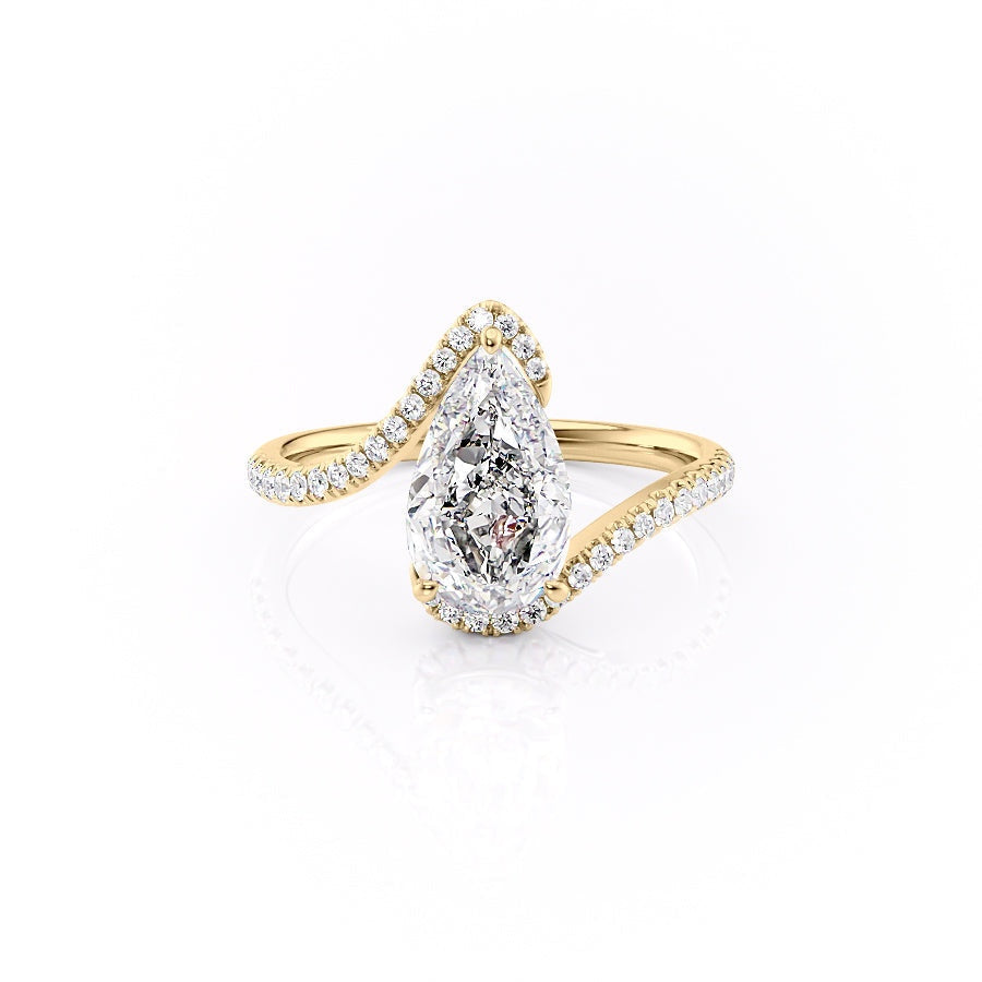Pear Cut Moissanite Twist Ring