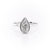 Pear Cut Rubover Moissanite With Hidden Halo