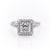 Princess Cut Moissanite Engagement Ring, Halo With Split Shank