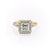 Princess Cut Moissanite Engagement Ring, Halo With Split Shank