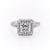 Princess Cut Moissanite Engagement Ring, Halo With Split Shank