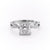 Princess Cut Moissanite Engagement Ring, Twisted Stone Set Shoulders
