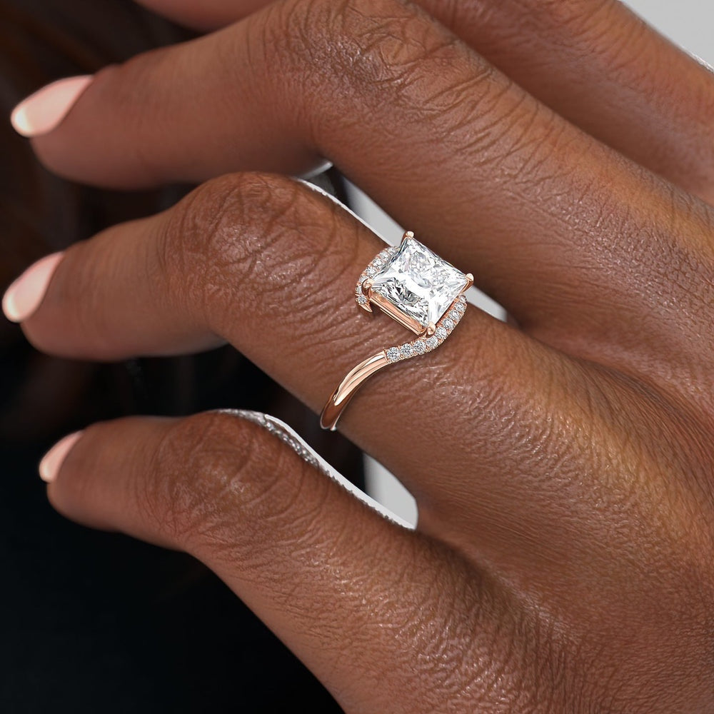 Princess cut twist ring store