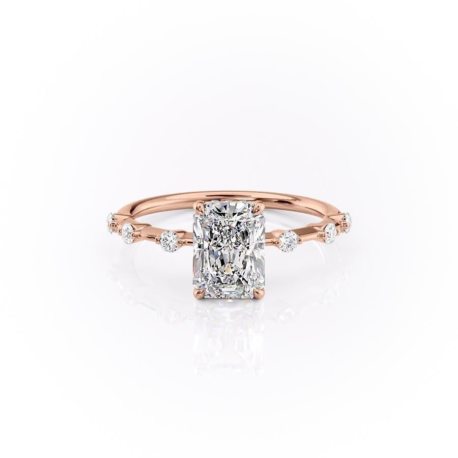 Radiant Cut Moissanite With Stone Set Shoulders