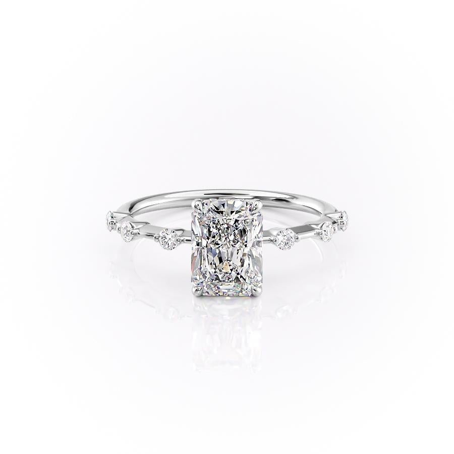 Radiant Cut Moissanite With Stone Set Shoulders