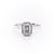 Radiant Cut Rubover Moissanite With Hidden Halo