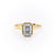 Radiant Cut Rubover Moissanite With Hidden Halo