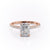 Radiant Cut Moissanite Shoulder Set Ring With Hidden Halo