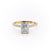 Radiant Cut Moissanite Shoulder Set Ring With Hidden Halo