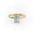 Radiant Cut Moissanite Twisted Shoulder Set Ring With Hidden Halo