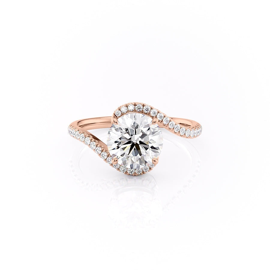 Round Cut Moissanite Twist Ring