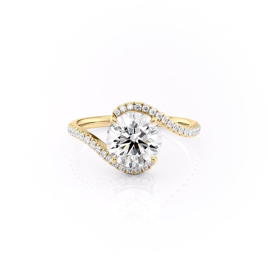 Round Cut Moissanite Twist Ring