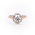 Round Cut Moissanite Engagement Ring, Halo With Split Shank