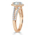 Pear Cut Moissanite Engagement Ring, Classic Halo with Split Shank