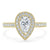Pear Cut Moissanite Engagement Ring, Classic Halo Design